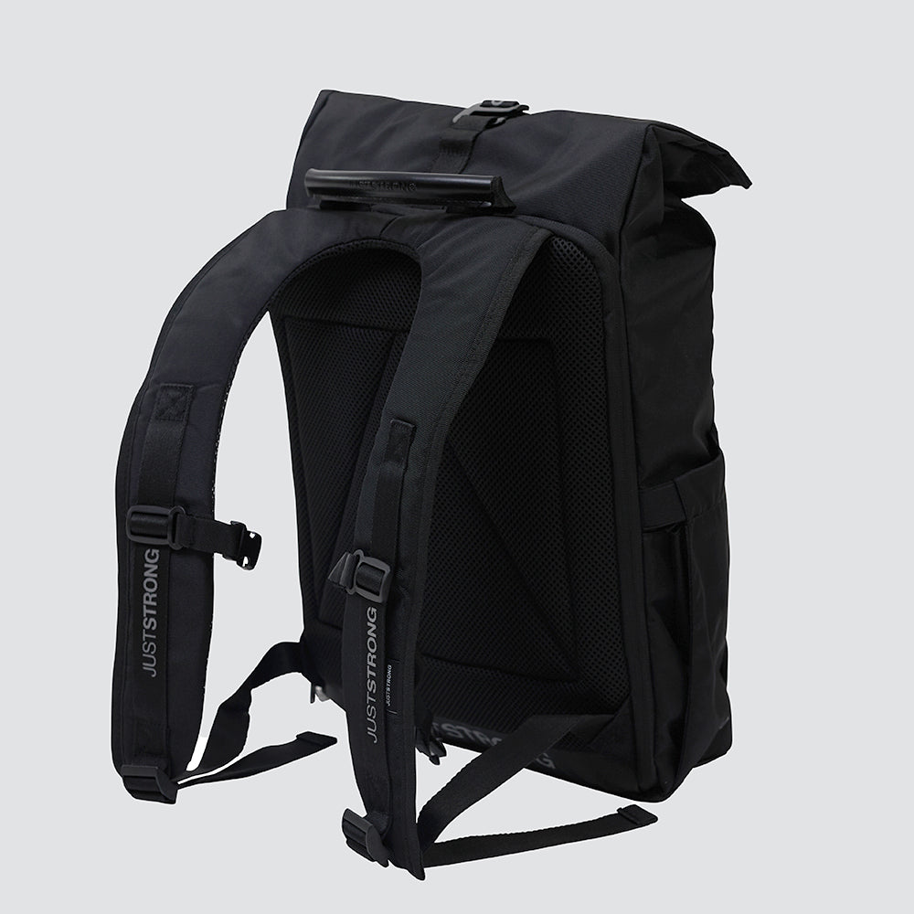 Black Luxe Rolltop Backpack