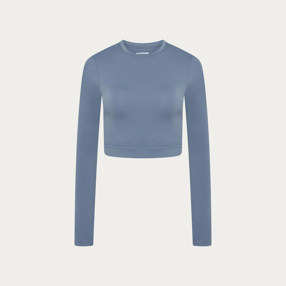 Karma Long Sleeve Crop Top - Graphite