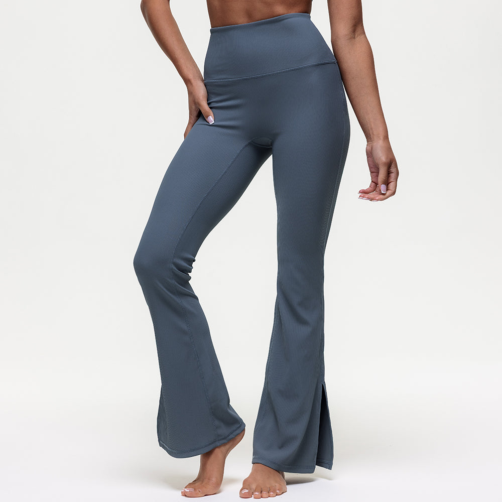 Maya Ribbed Flare Leggings - Graphite