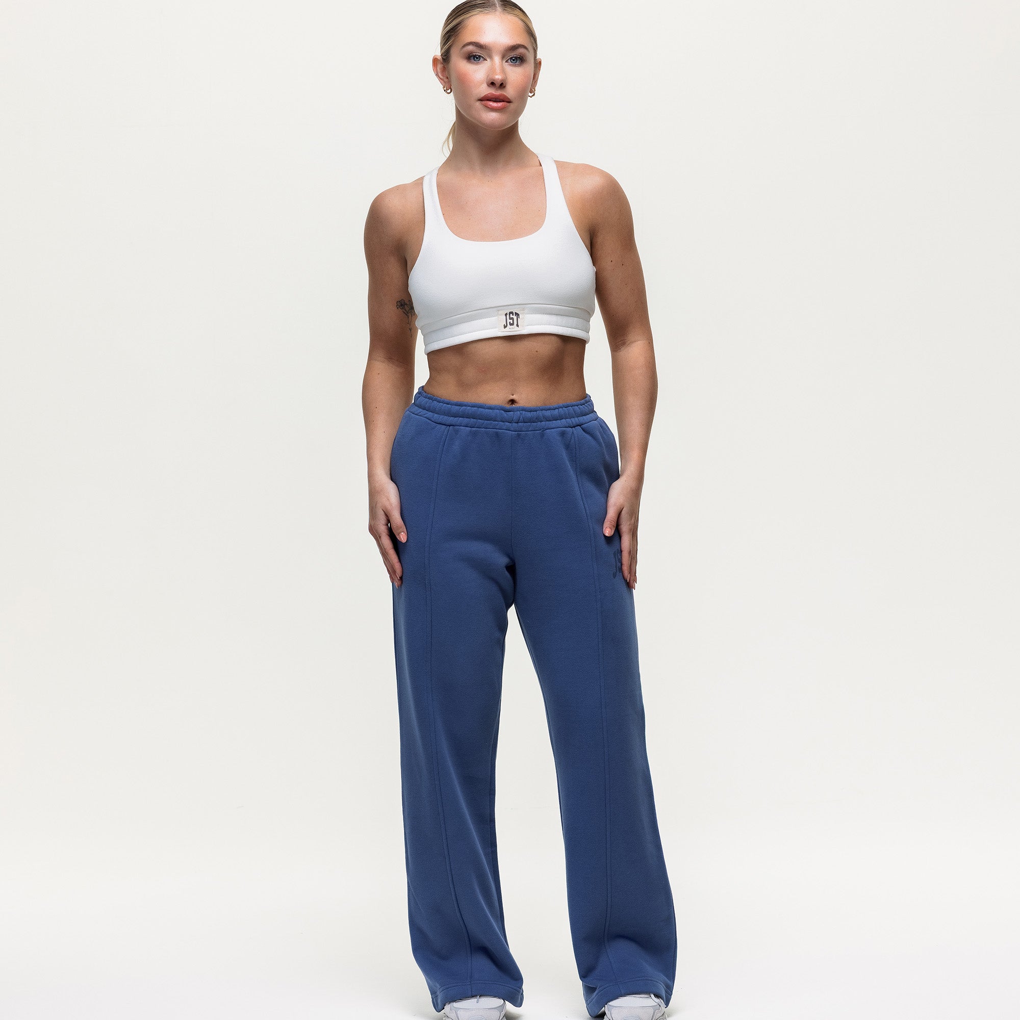 Throw On Open Hem Joggers - Vintage Indigo