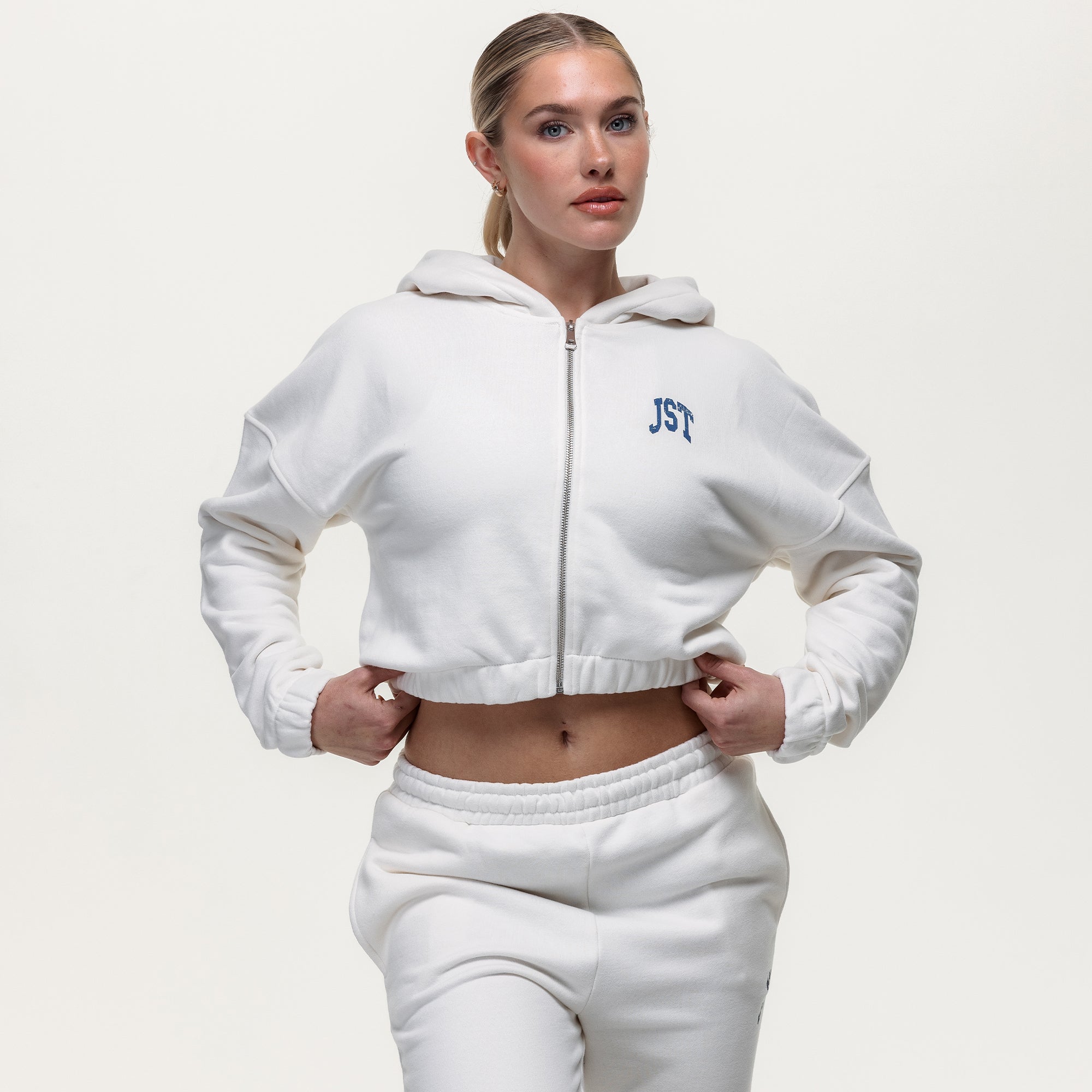 Training Club Crop Zip Up - Vintage Stone