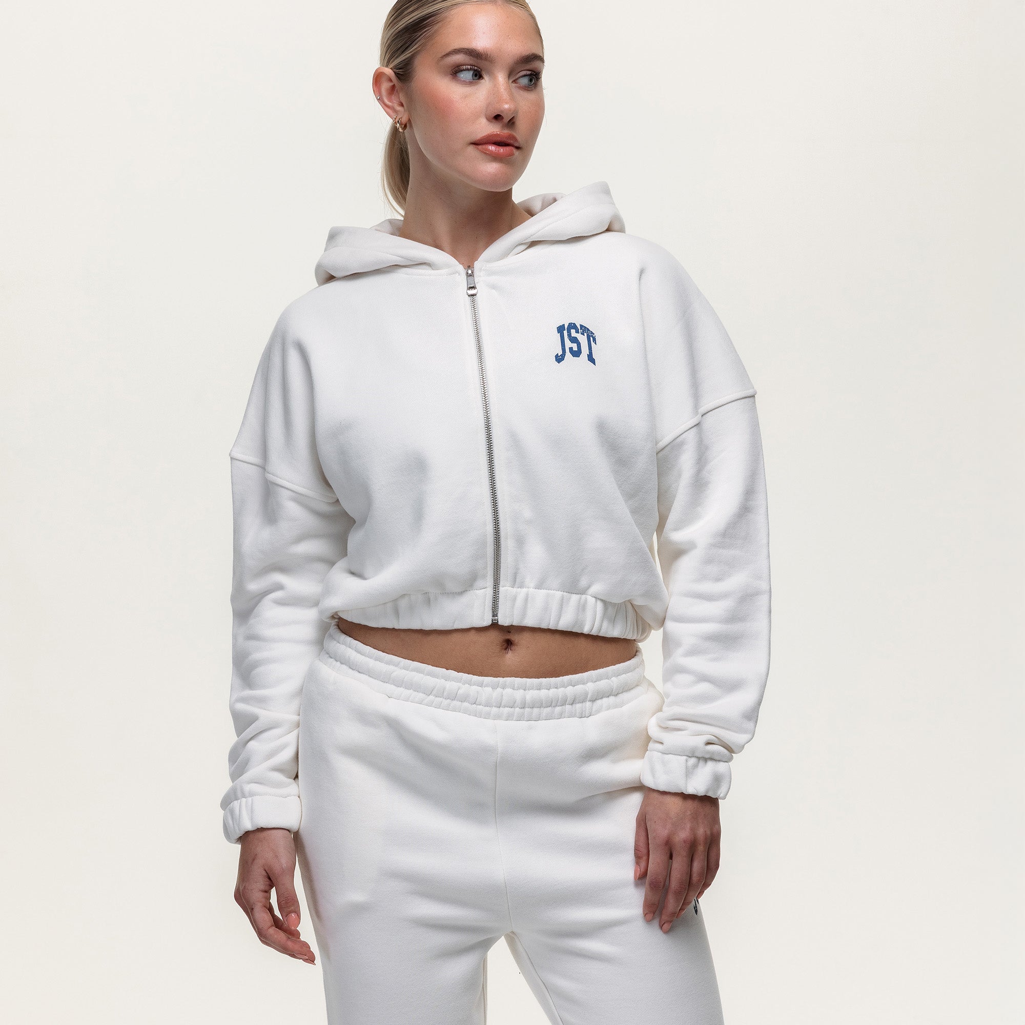 Training Club Crop Zip Up - Vintage Stone