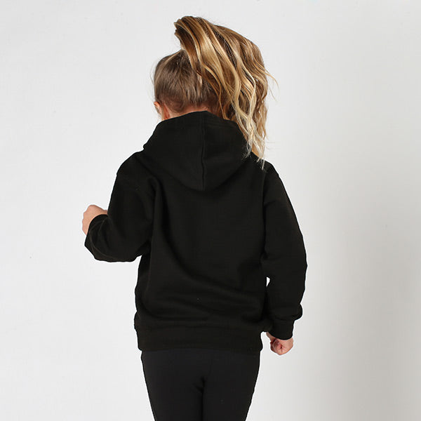 Jet Black Pullover Kids Hoodie