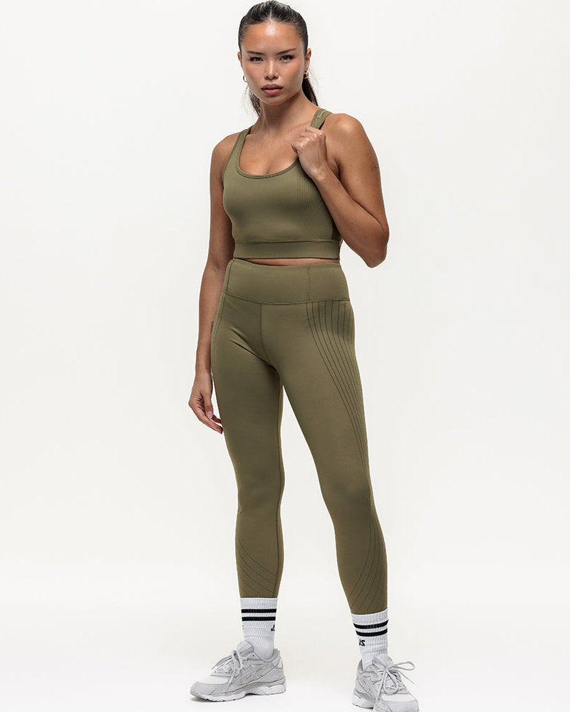 Agility Workout Leggings - Military Green