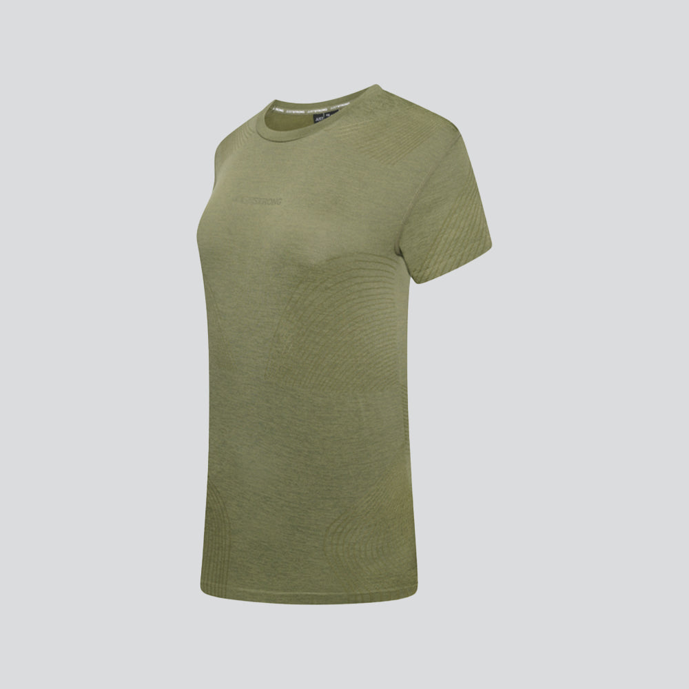 Laser Seamless Workout Tee - Military Green