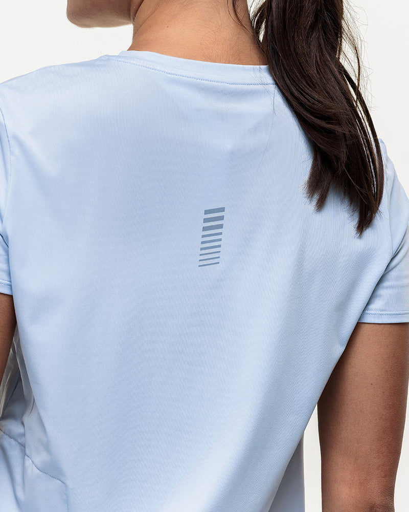 Run Tempo Pocket Tee - Ice Blue