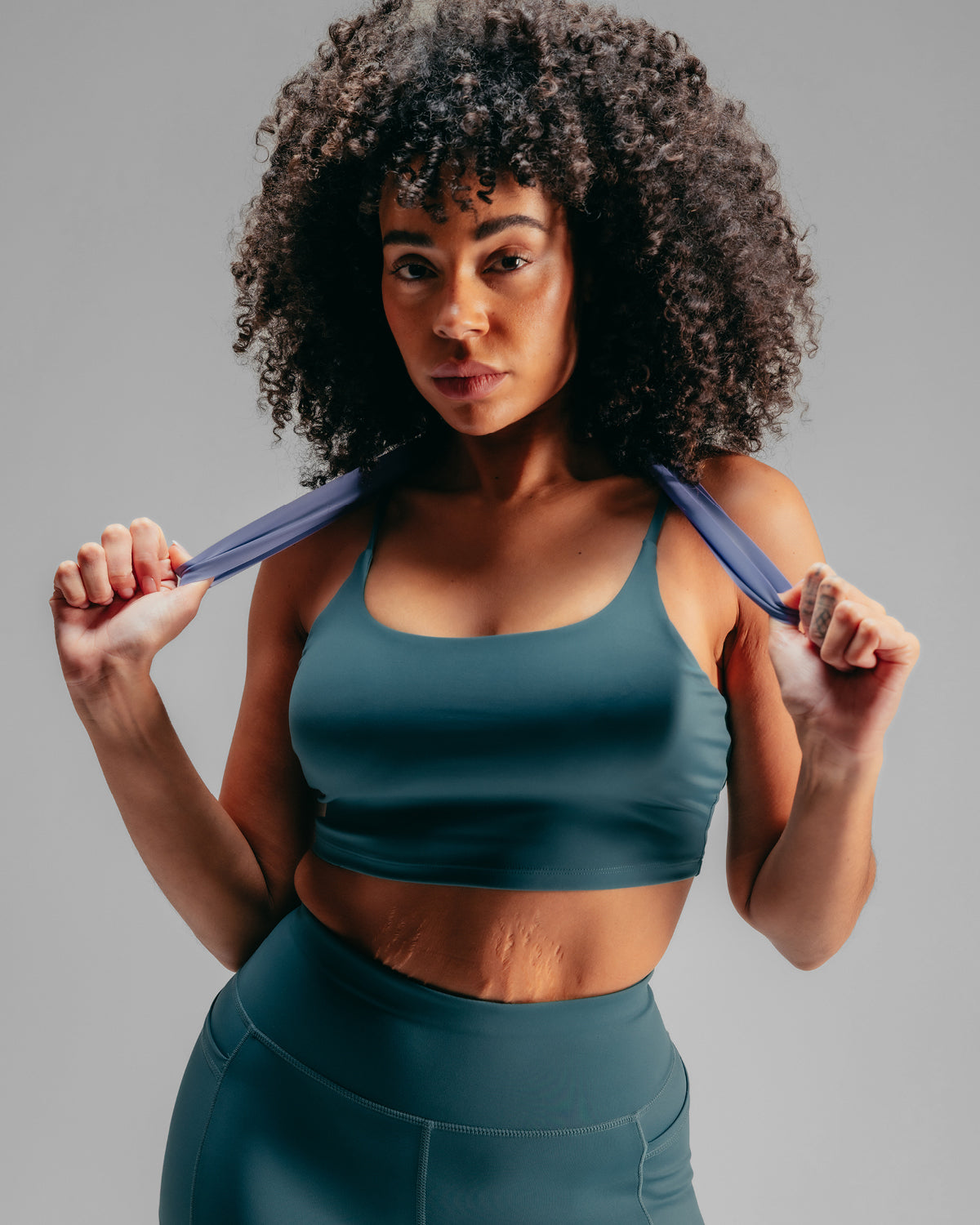 Strappy Tank Bra - Teal