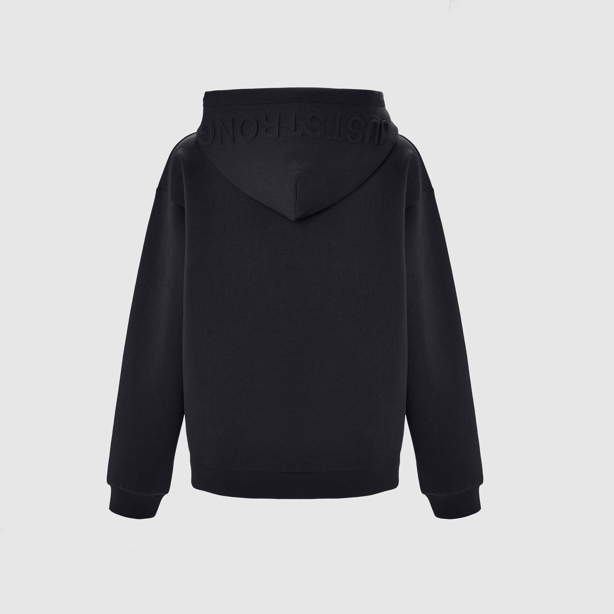 Black Embossed Luxe Minimal Hoodie