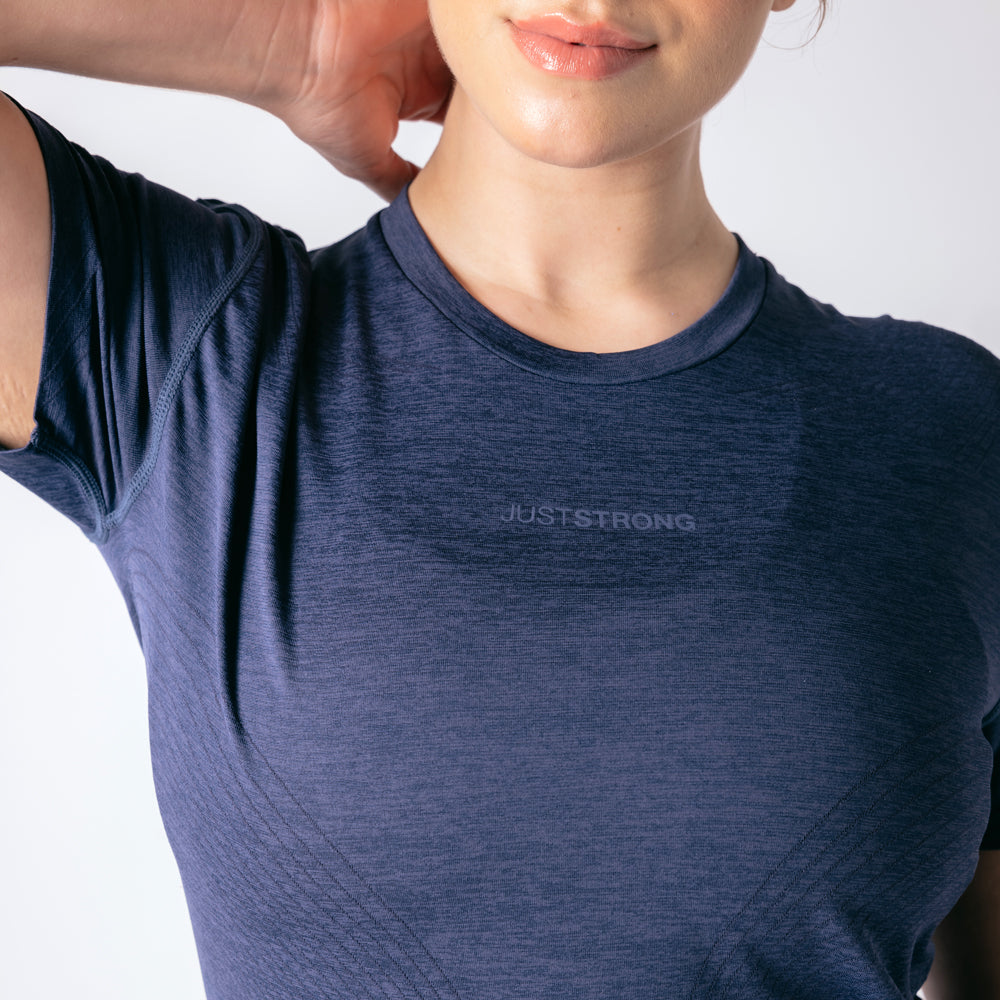 Laser Seamless Workout Tee - True Navy