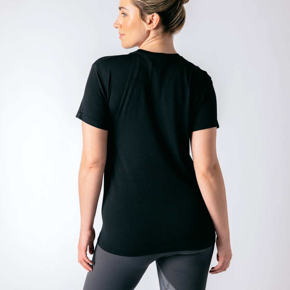 Laser Seamless Workout Tee - Black Onyx