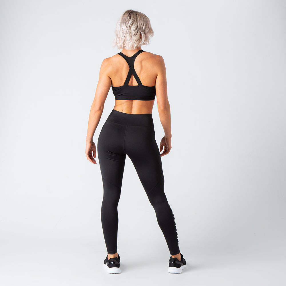 Deep Black Motion Emblem Sports Bra